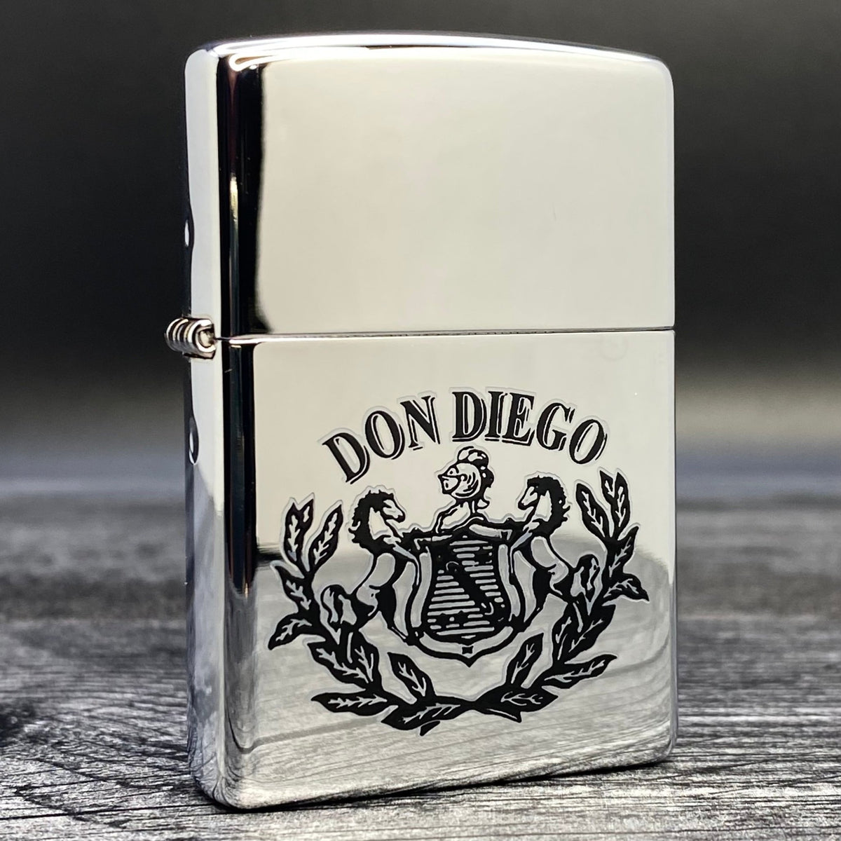 2001 Zippo Lighter - Don Diego Cigars - High Polish Chrome - Riley&#39;s 66 LLC