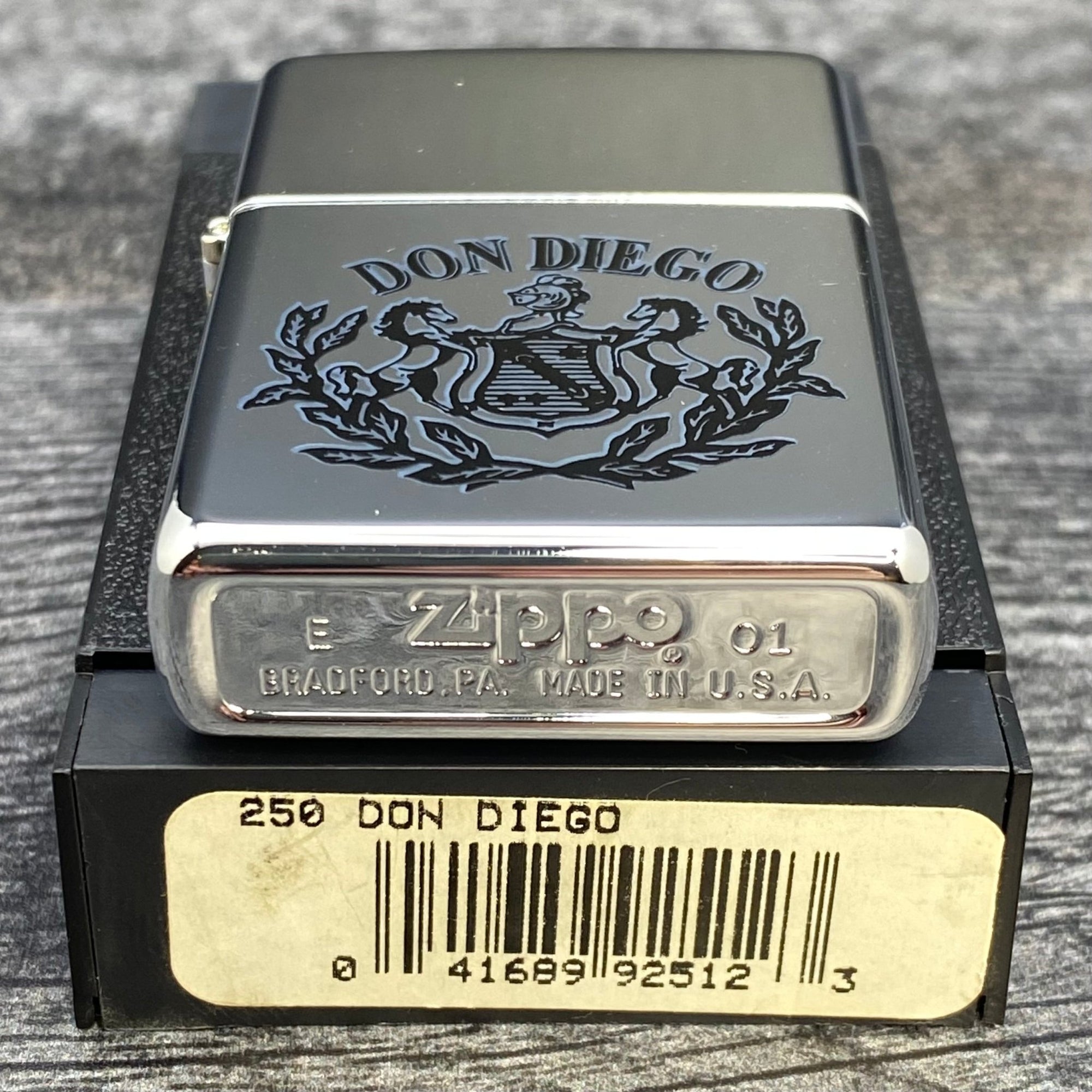 2001 Zippo Lighter - Don Diego Cigars - High Polish Chrome - Riley's 66 LLC