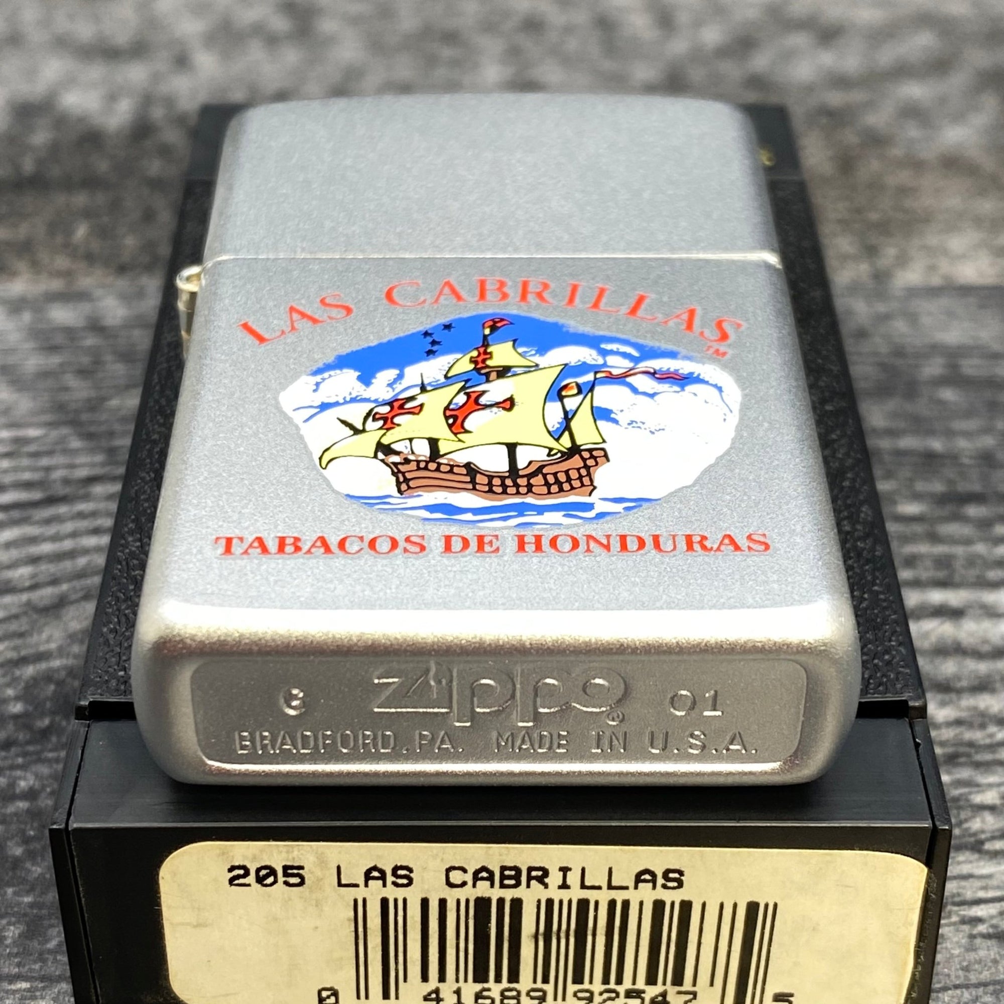 2001 Zippo Lighter - Las Cabrillas Cigars - Satin Chrome - Riley's 66 LLC