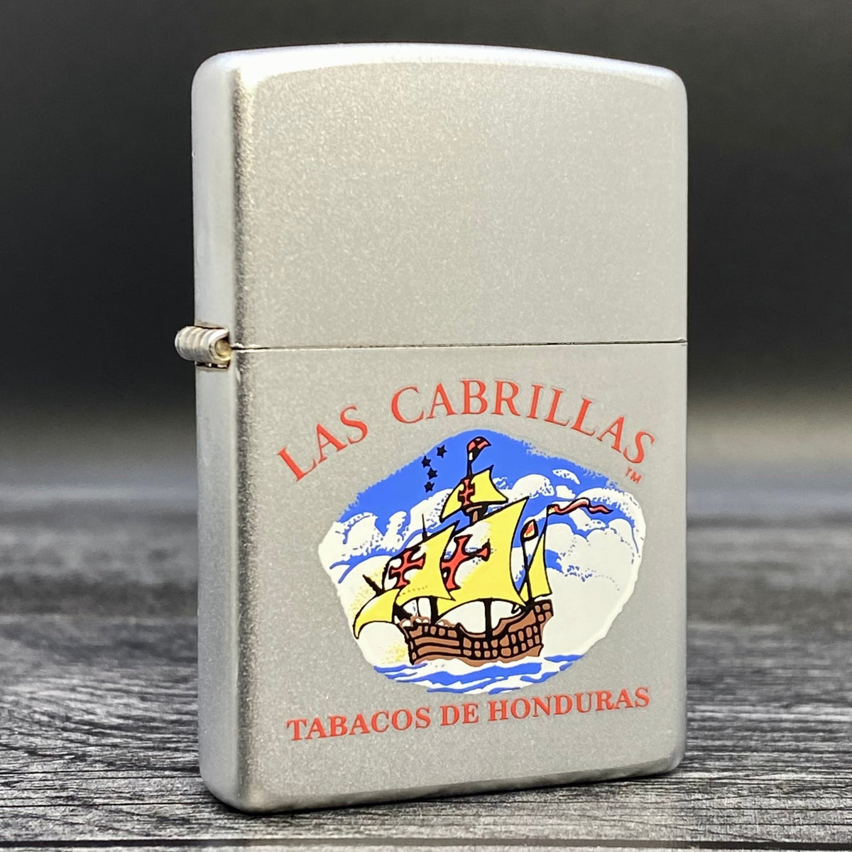 2001 Zippo Lighter - Las Cabrillas Cigars - Satin Chrome - Riley&#39;s 66 LLC