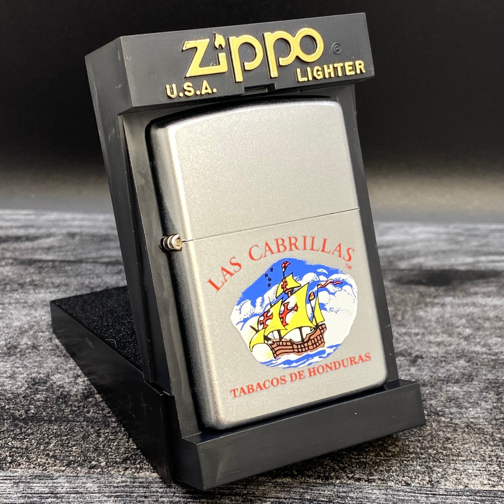 2001 Zippo Lighter - Las Cabrillas Cigars - Satin Chrome - Riley's 66 LLC