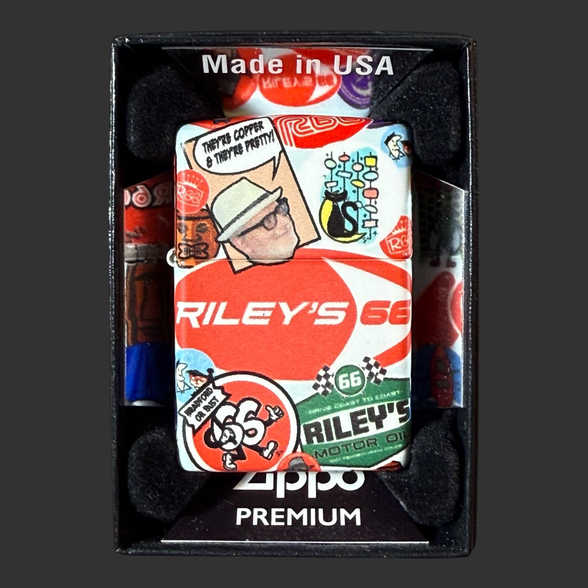 Original Riley's 66 Stickers Zippo Lighter