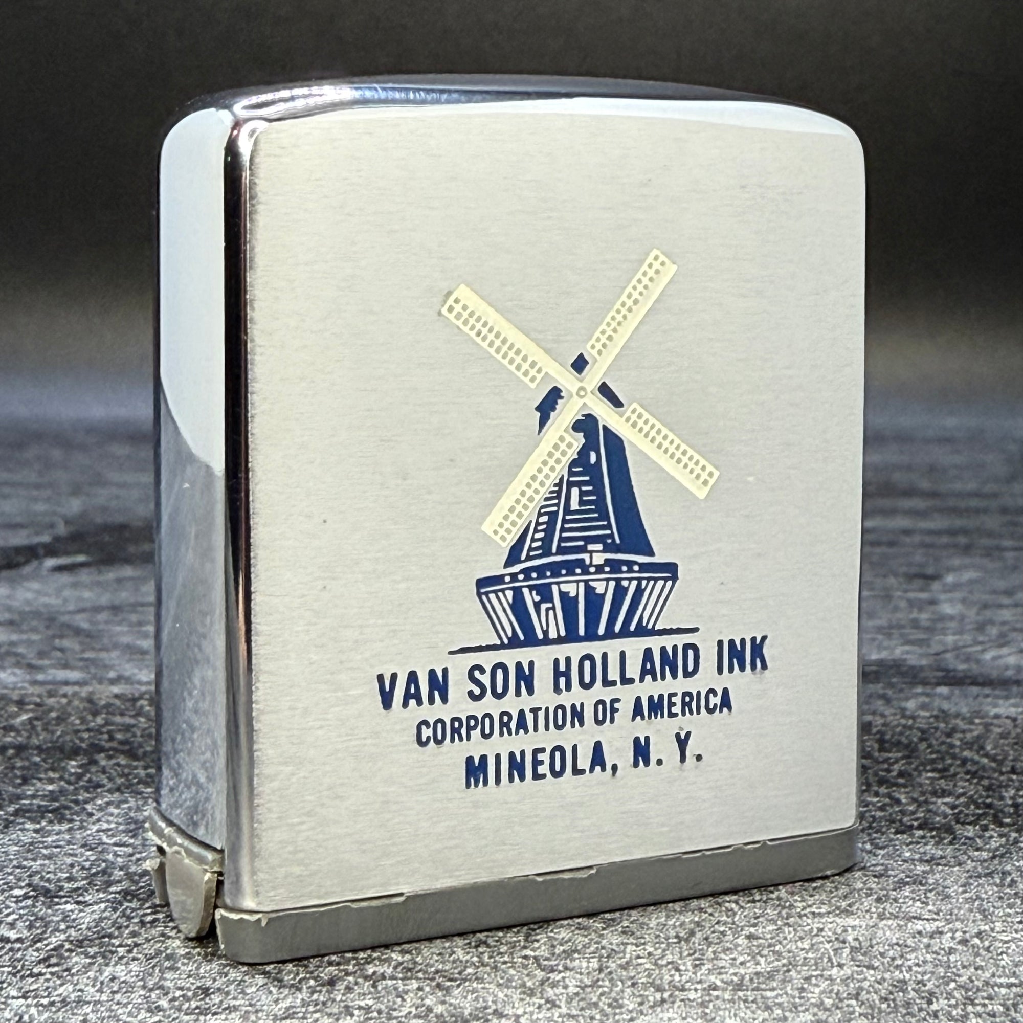 1960's Zippo Rule - Windmill Design - Brushed Chrome
