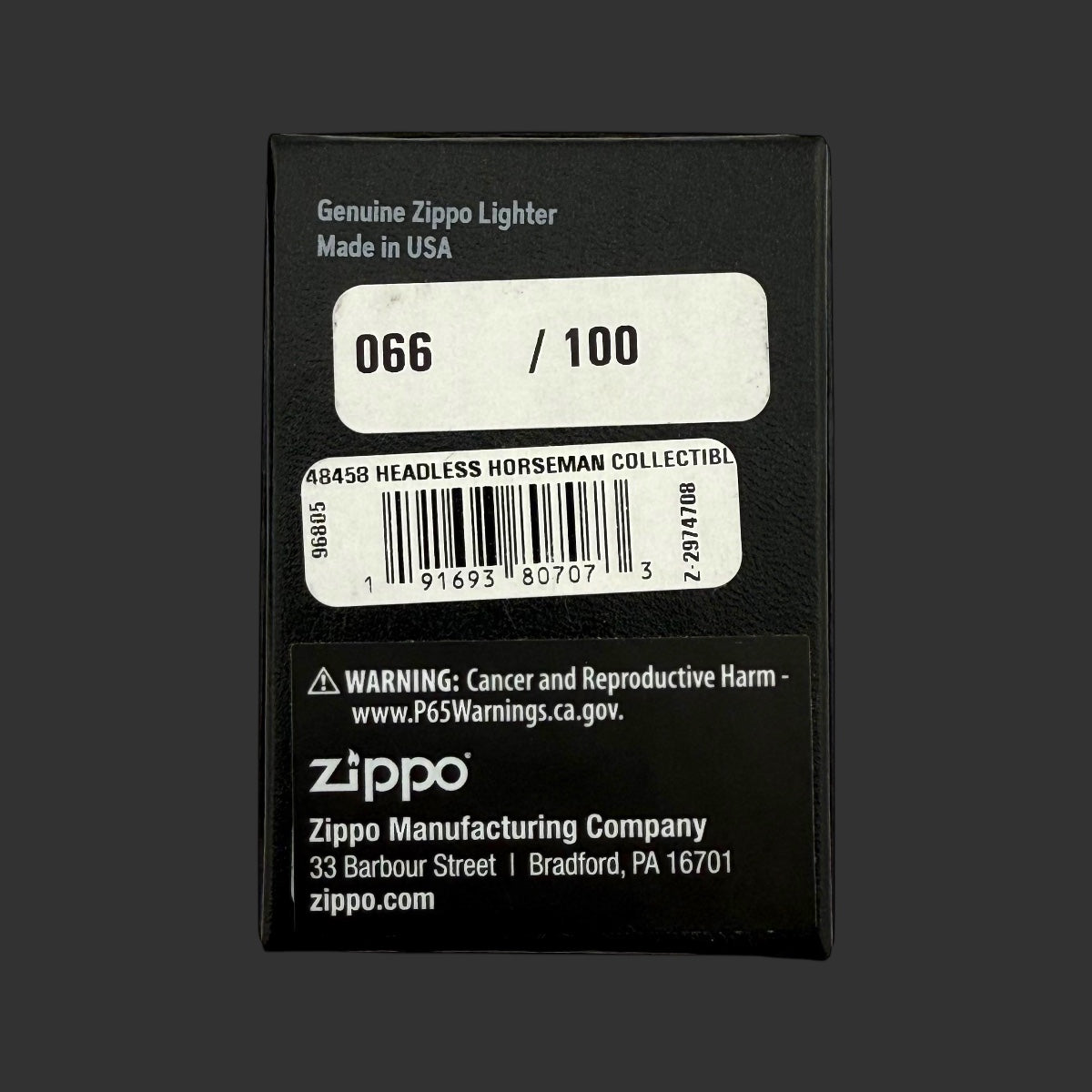 Museum Exclusive Zippo Lighter - Headless Horseman 66/100 - 540 Fusion