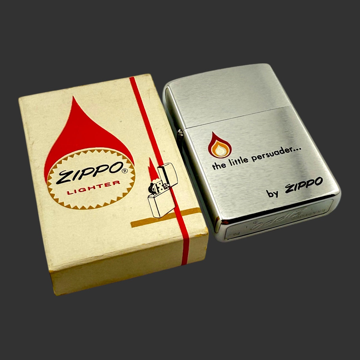 1972 Zippo Lighter - Little Persuader - Brushed Chrome