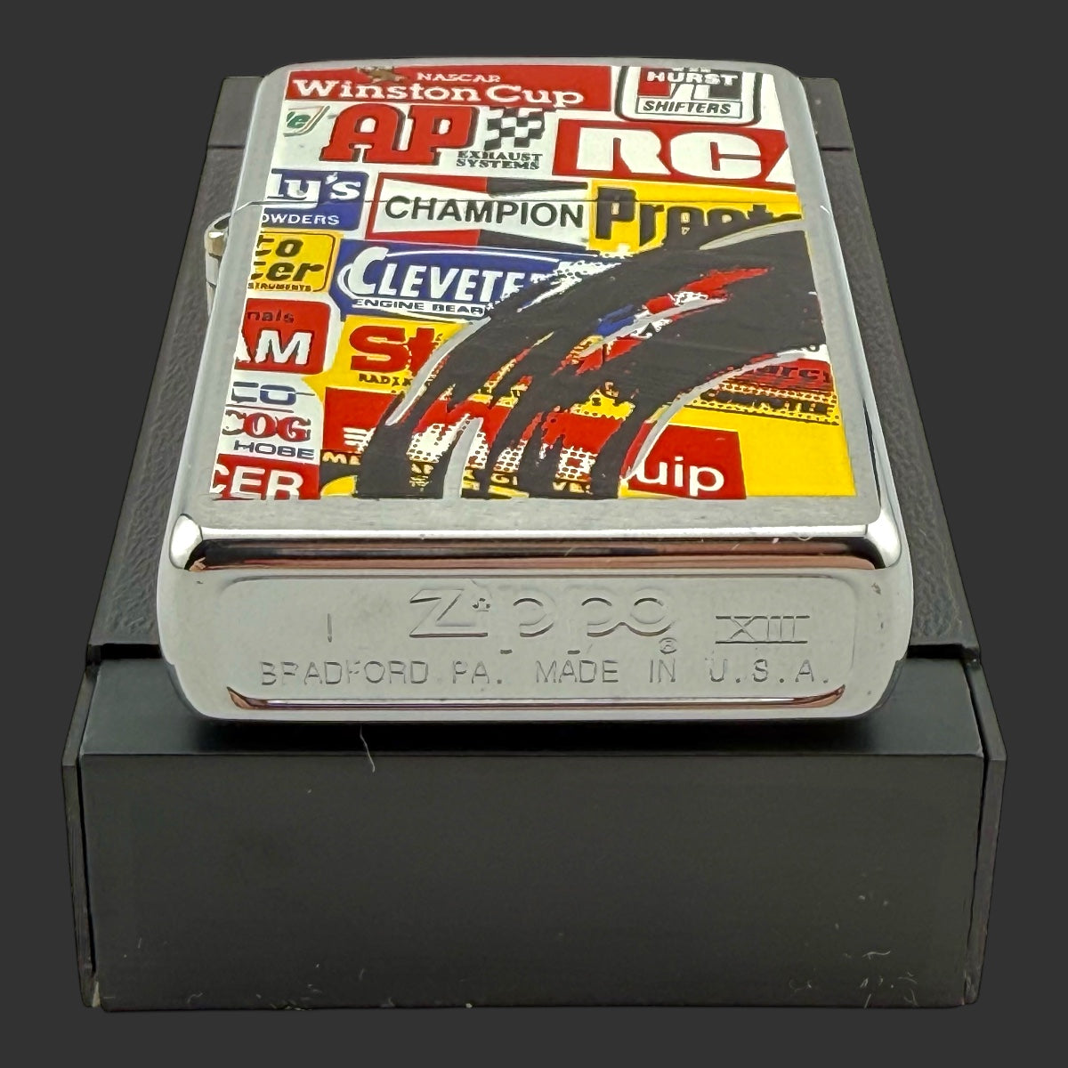 1997 Zippo Lighter - Winston Cup - Brushed Chrome