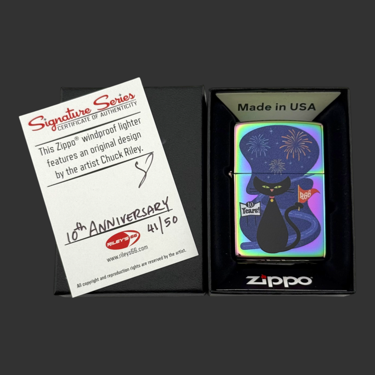 Original Riley's 66 10th Anniversary Zippo Lighter Only 50 Made