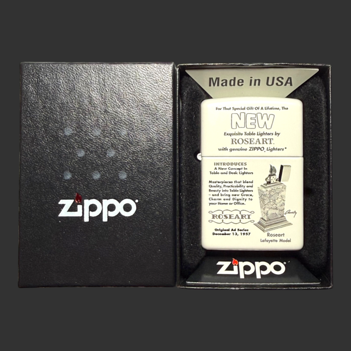 2010 Roseart Lafayette Model Zippo Lighter 06/50