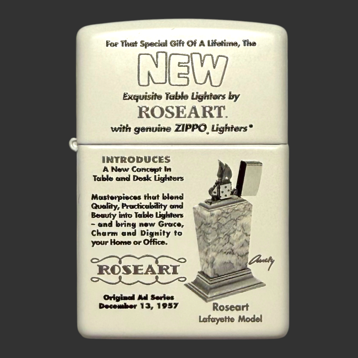 2010 Roseart Lafayette Model Zippo Lighter 06/50