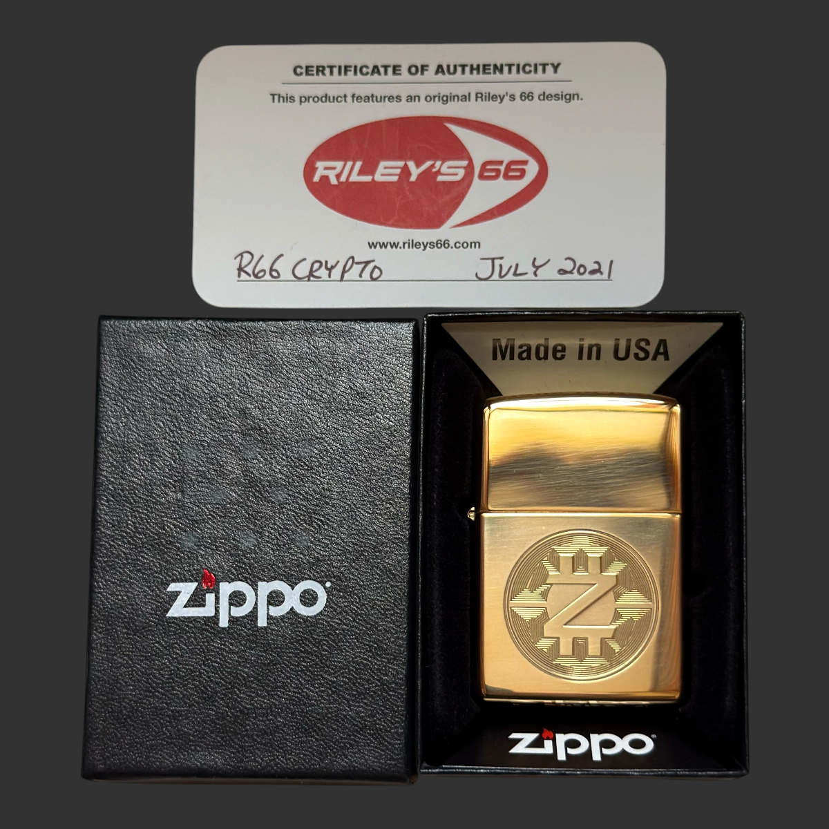Original Riley's 66 Crypto Zippo Lighter
