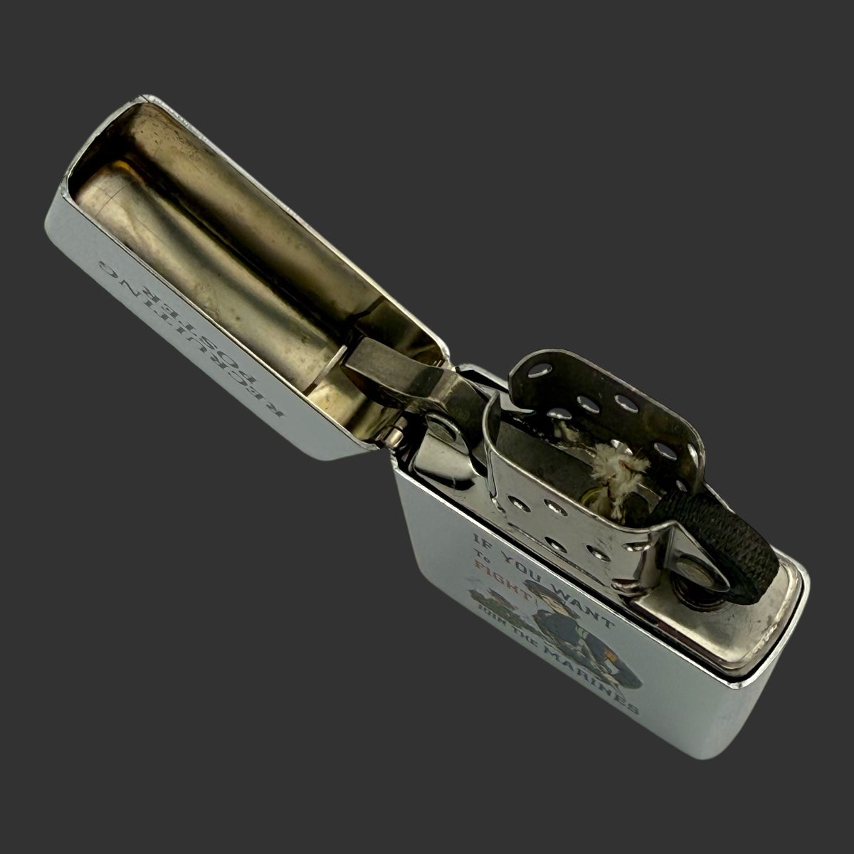 1991 Zippo Lighter - Marines Recruiting Poster - High Polish Chrome