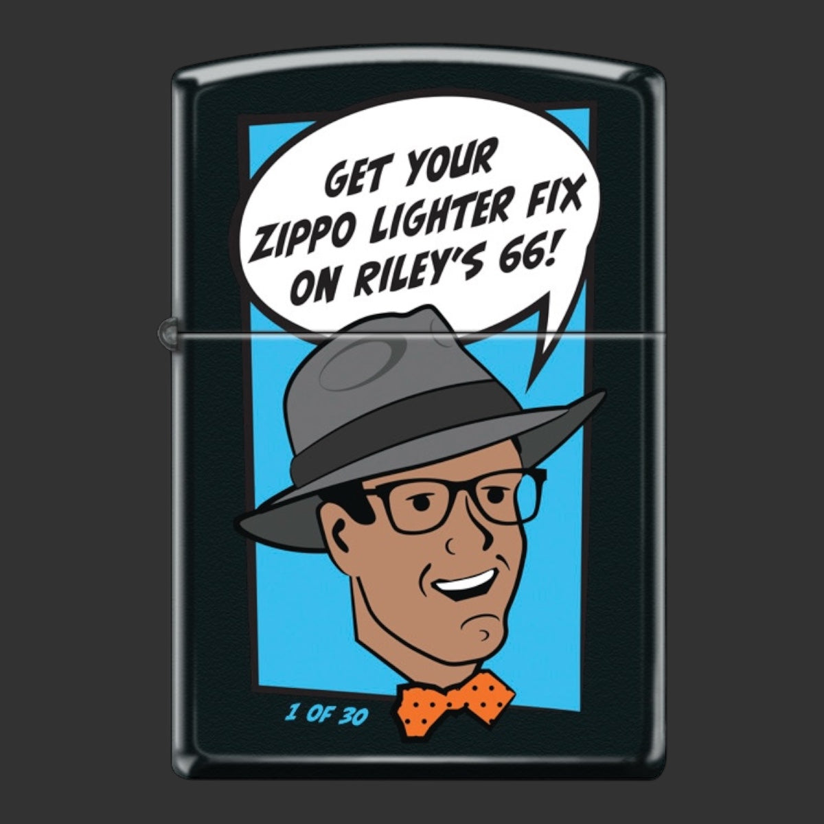 Original Riley's 66 Zippo Lighter - R66 Guy - 1 of 30 - Black Matte