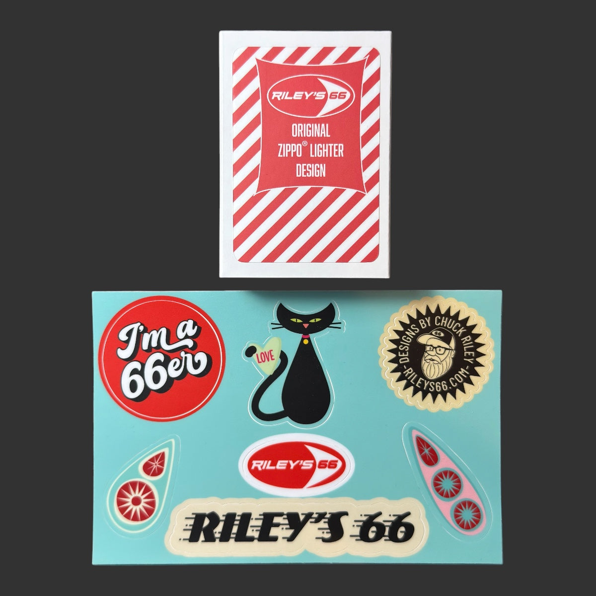 Original Riley's 66 Stickers Zippo Lighter