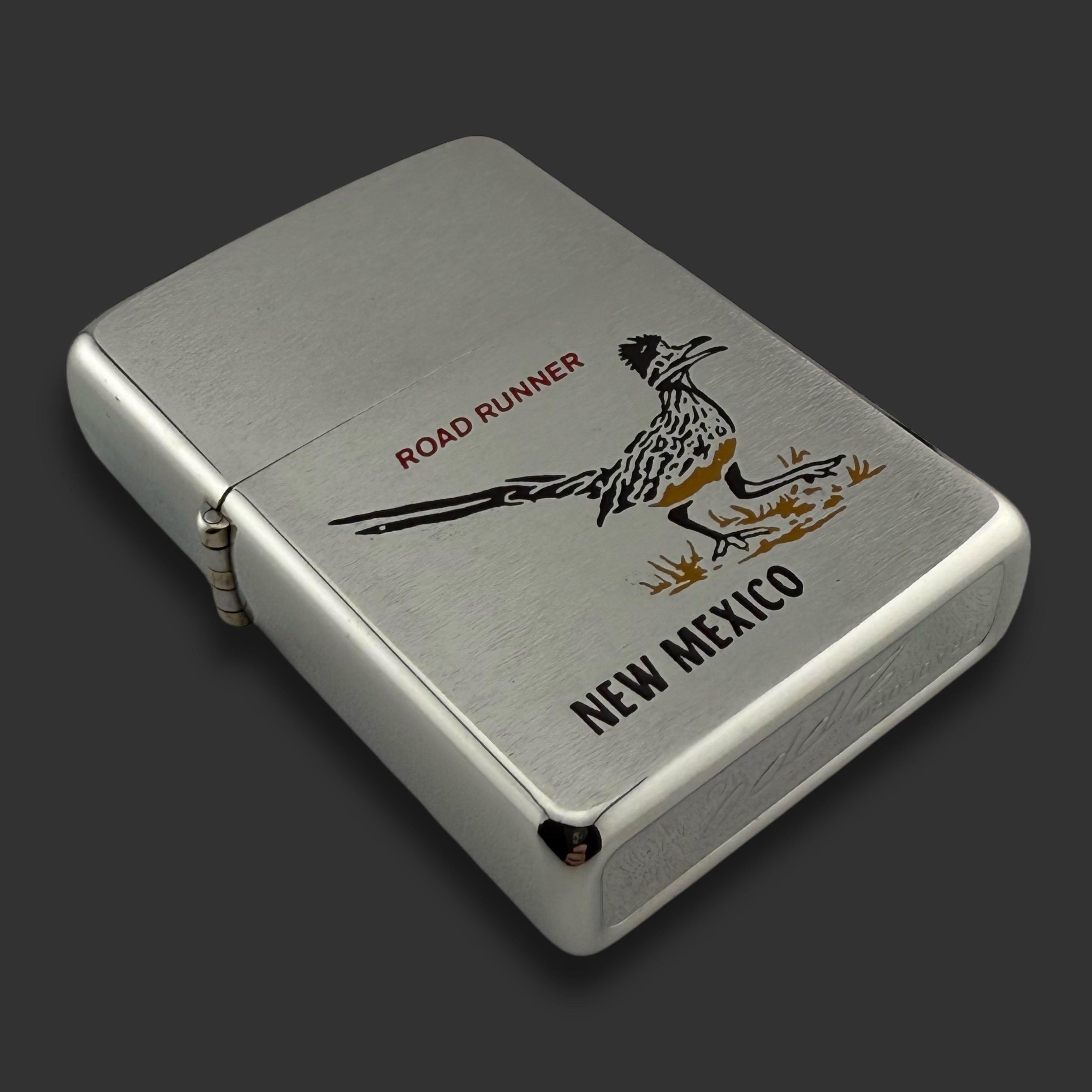 1970 Zippo Lighter - New Mexico - Etch & Paint - Brushed Chrome
