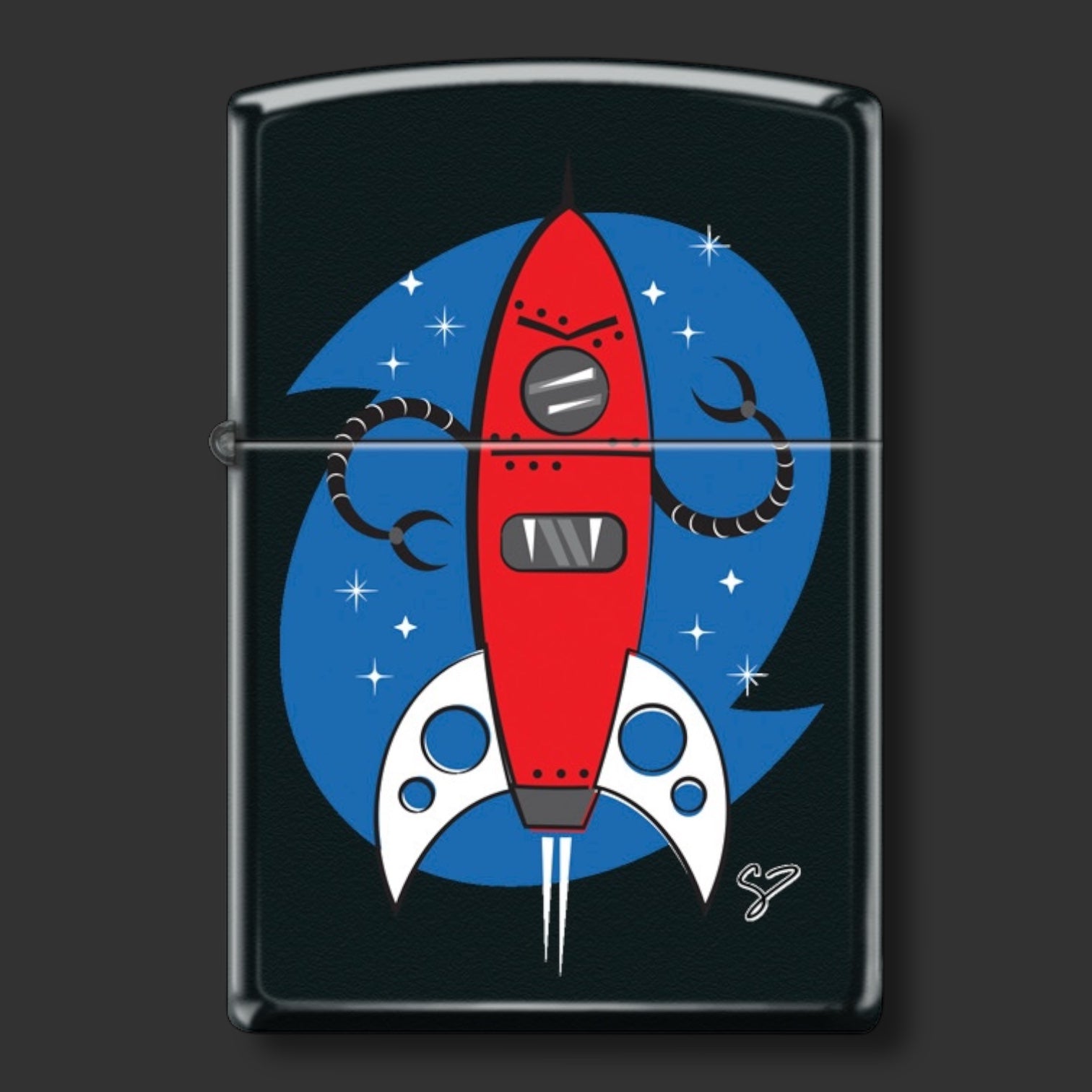 EXCLUSIVE - Riley's 66 Zippo Lighter - Blast Off - Black Matte