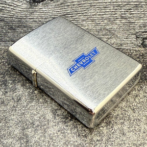 1976 Zippo Lighter - Chevrolet Bowtie Logo - Brushed Chrome