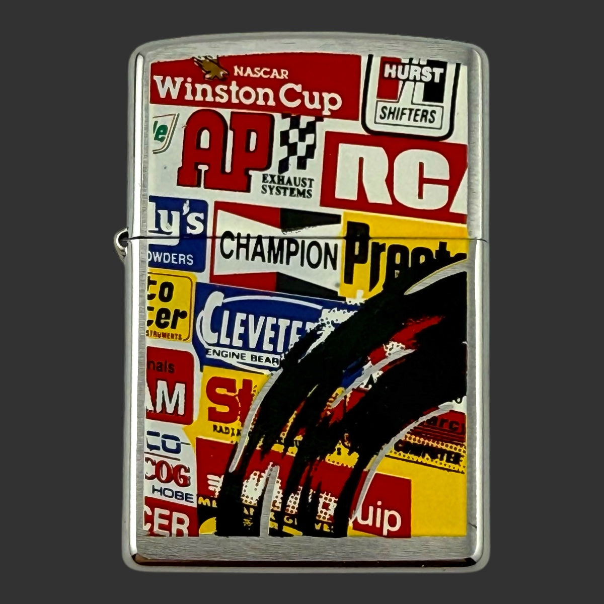 1997 Zippo Lighter - Winston Cup - Brushed Chrome
