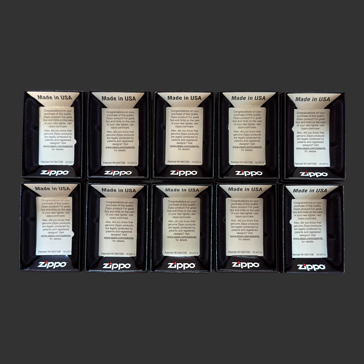 Lot of 10 Zippo Lighter Boxes