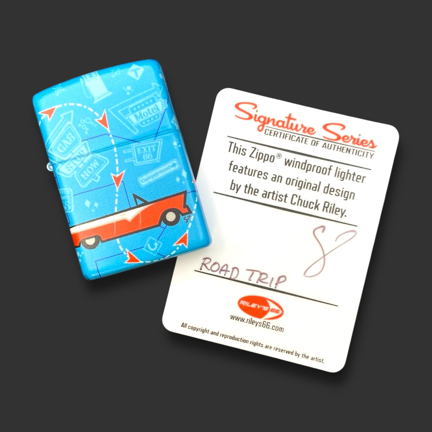 EXCLUSIVE - Riley's 66 Zippo Lighter - Road Trip - 540 Color