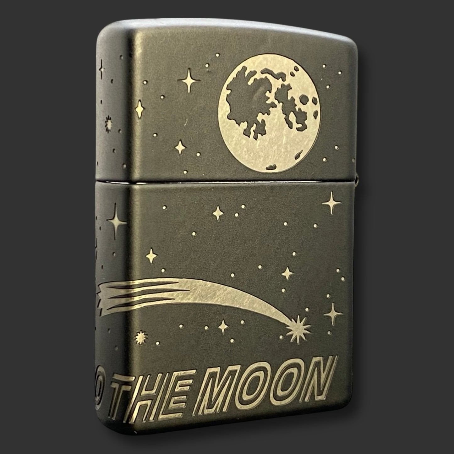 EXCLUSIVE - Riley's 66 Zippo Lighter - Rocket to the Moon - Black Matte