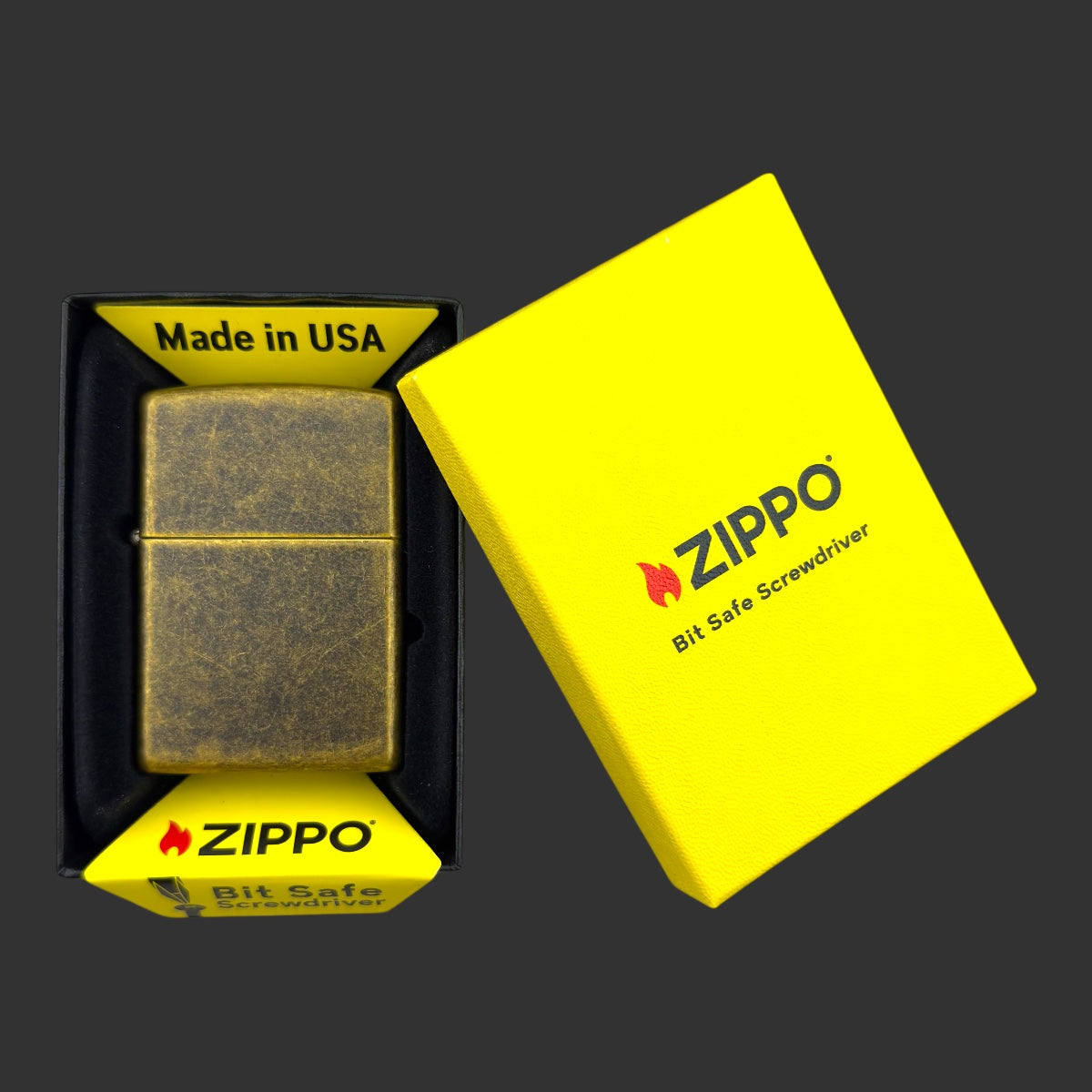 Zippo Antique Brass Bit Safe Screwdriver