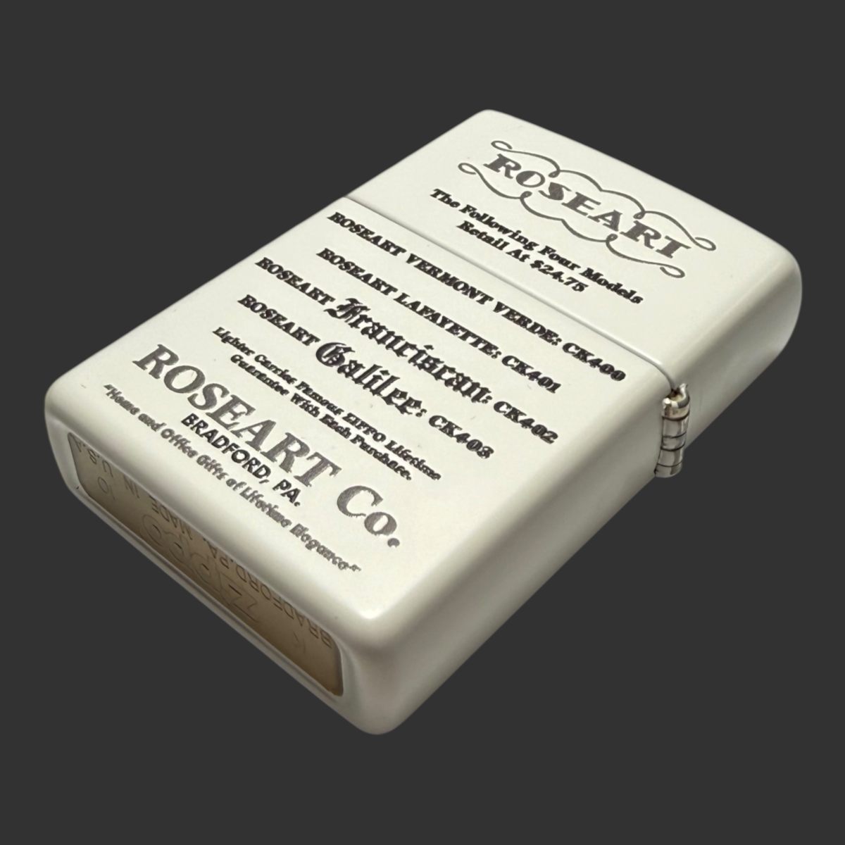 2010 Roseart Lafayette Model Zippo Lighter 06/50
