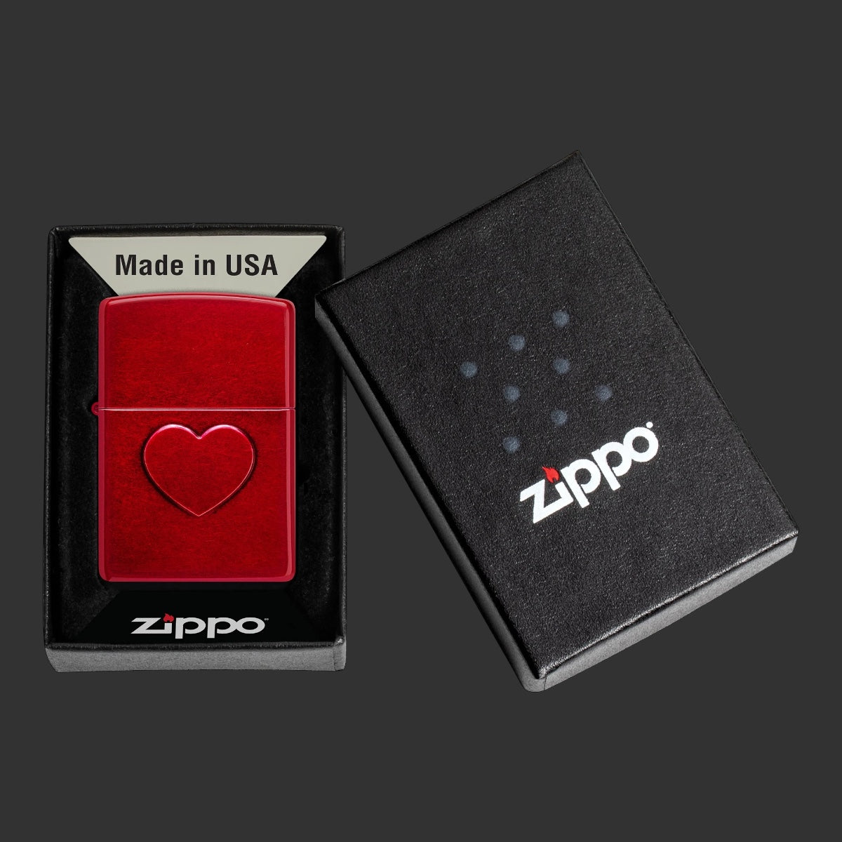 Zippo Lighter Stamped Heart Design