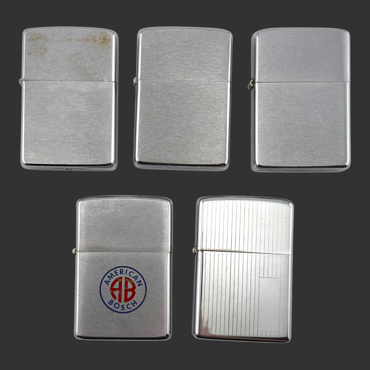 Lot of 5 Vintage Zippo Lighters