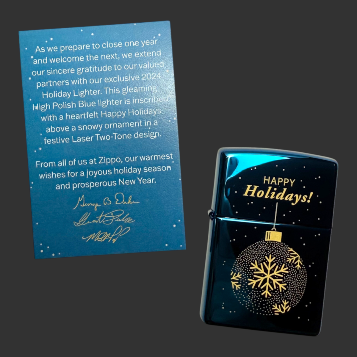 2024 Customer Appreciation Happy Holidays Zippo Lighter