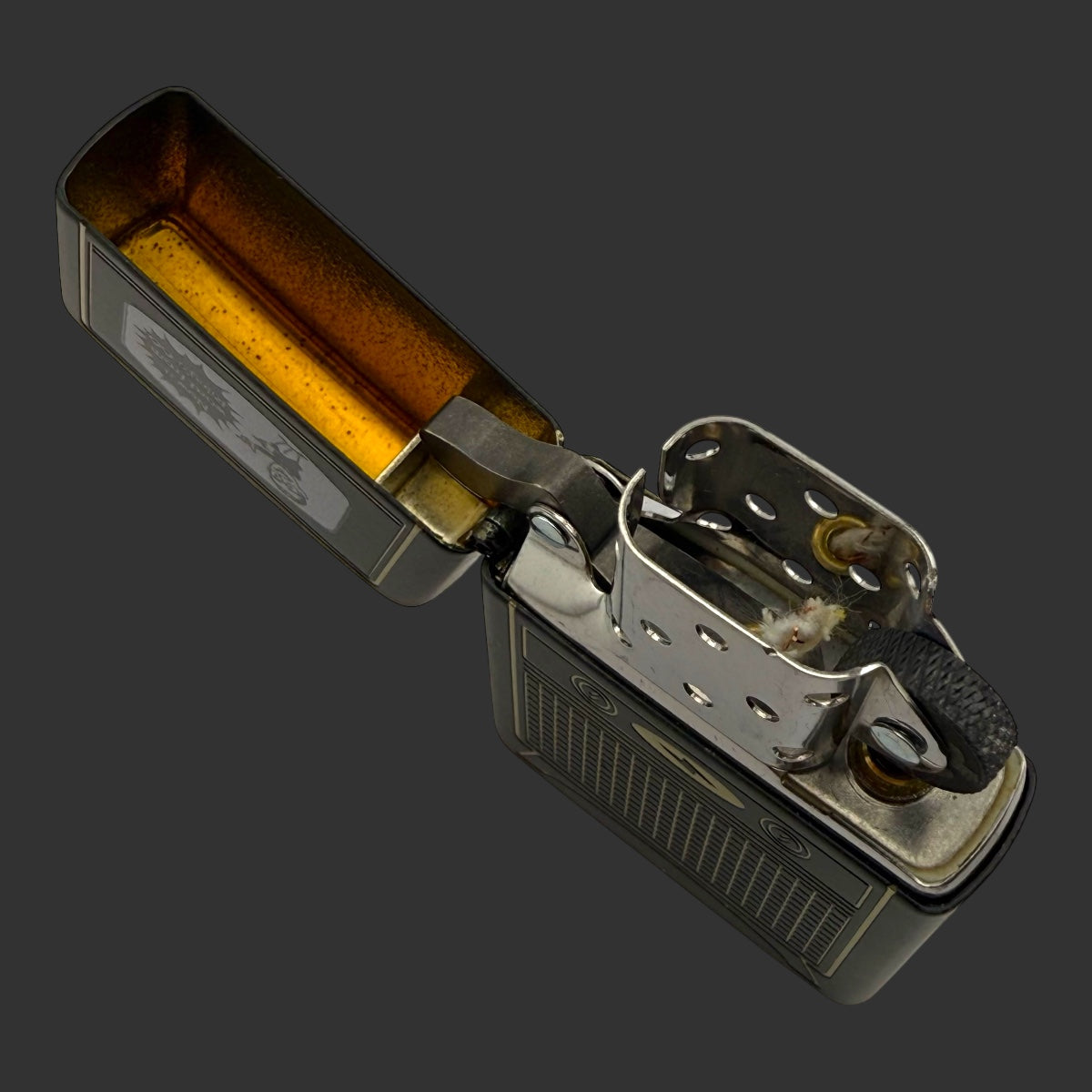 Original Riley's 66 Zippo Lighter - Vintage TV - 08/50 - Black Matte