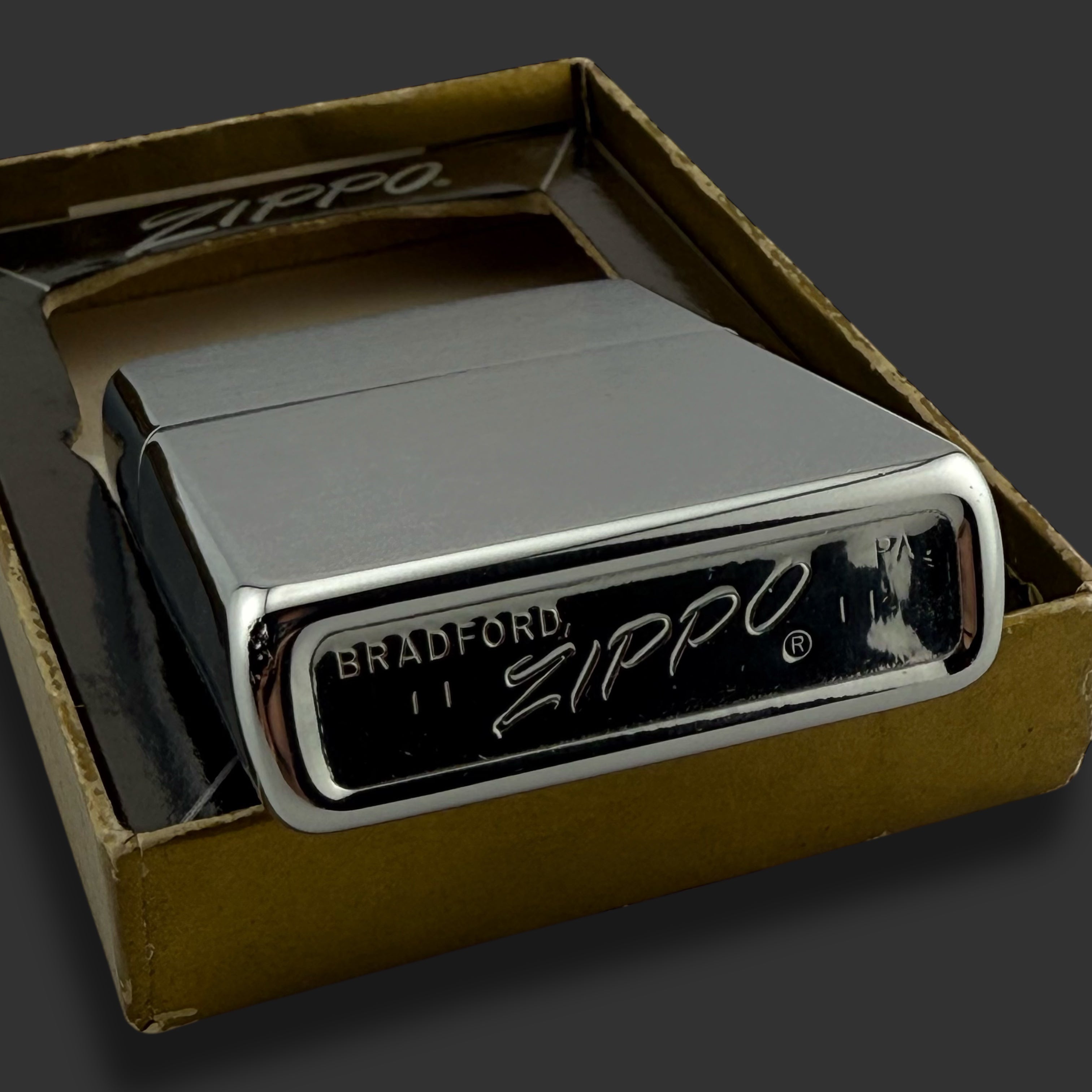 1970 Zippo Lighter - New Mexico - Etch & Paint - Brushed Chrome