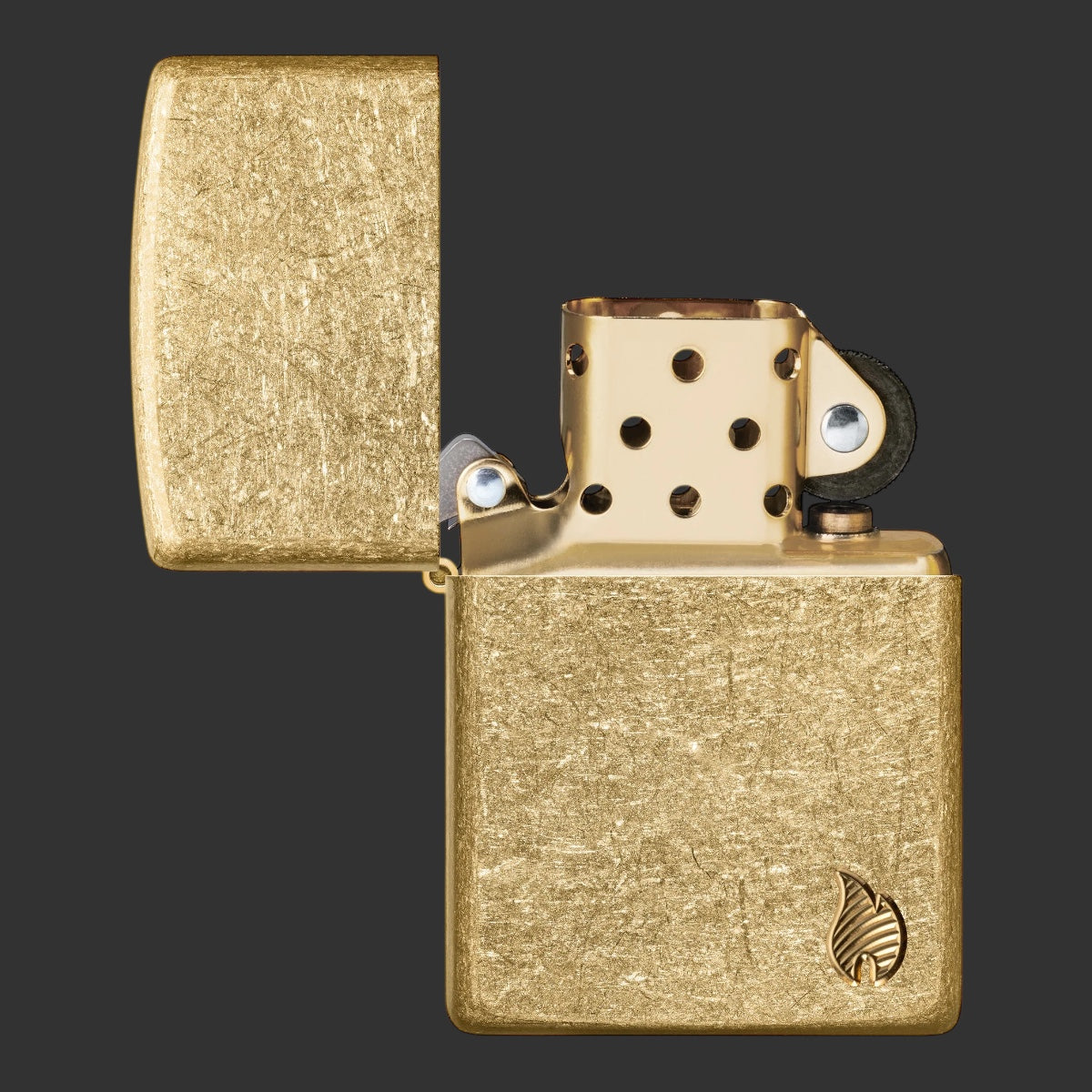 Zippo Lighter Armor® Tumbled Brass Flame Design