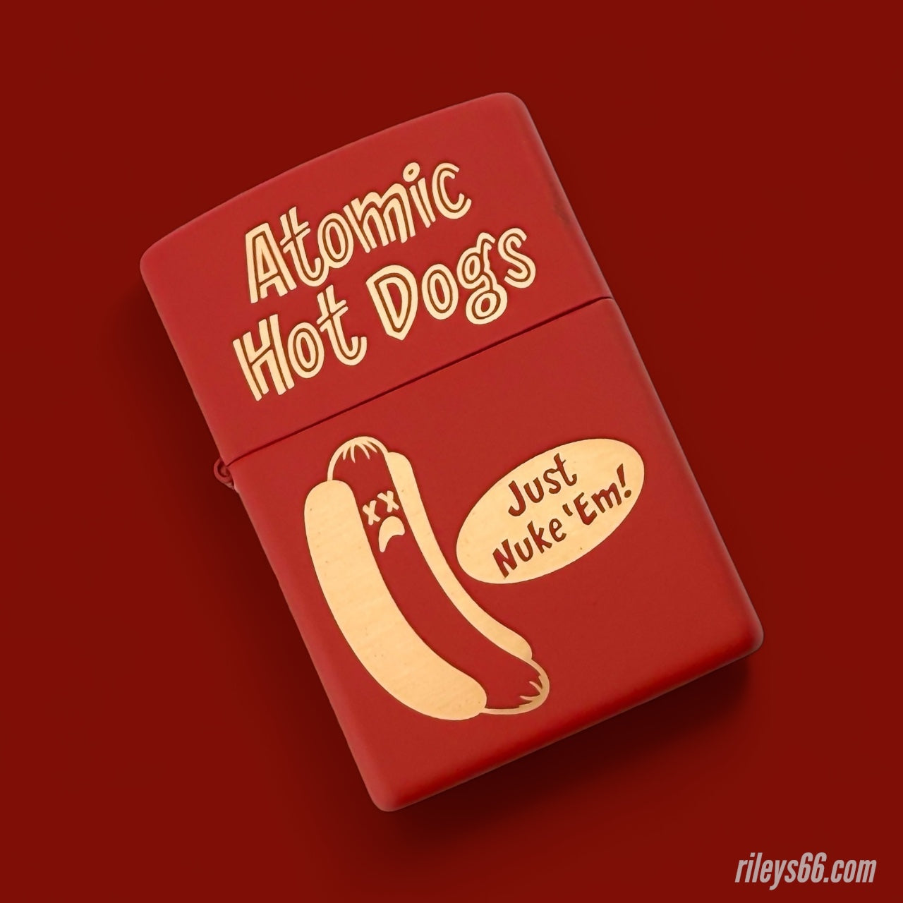 EXCLUSIVE - Riley's 66 Zippo Lighter - Atomic Hot Dogs - Red Matte