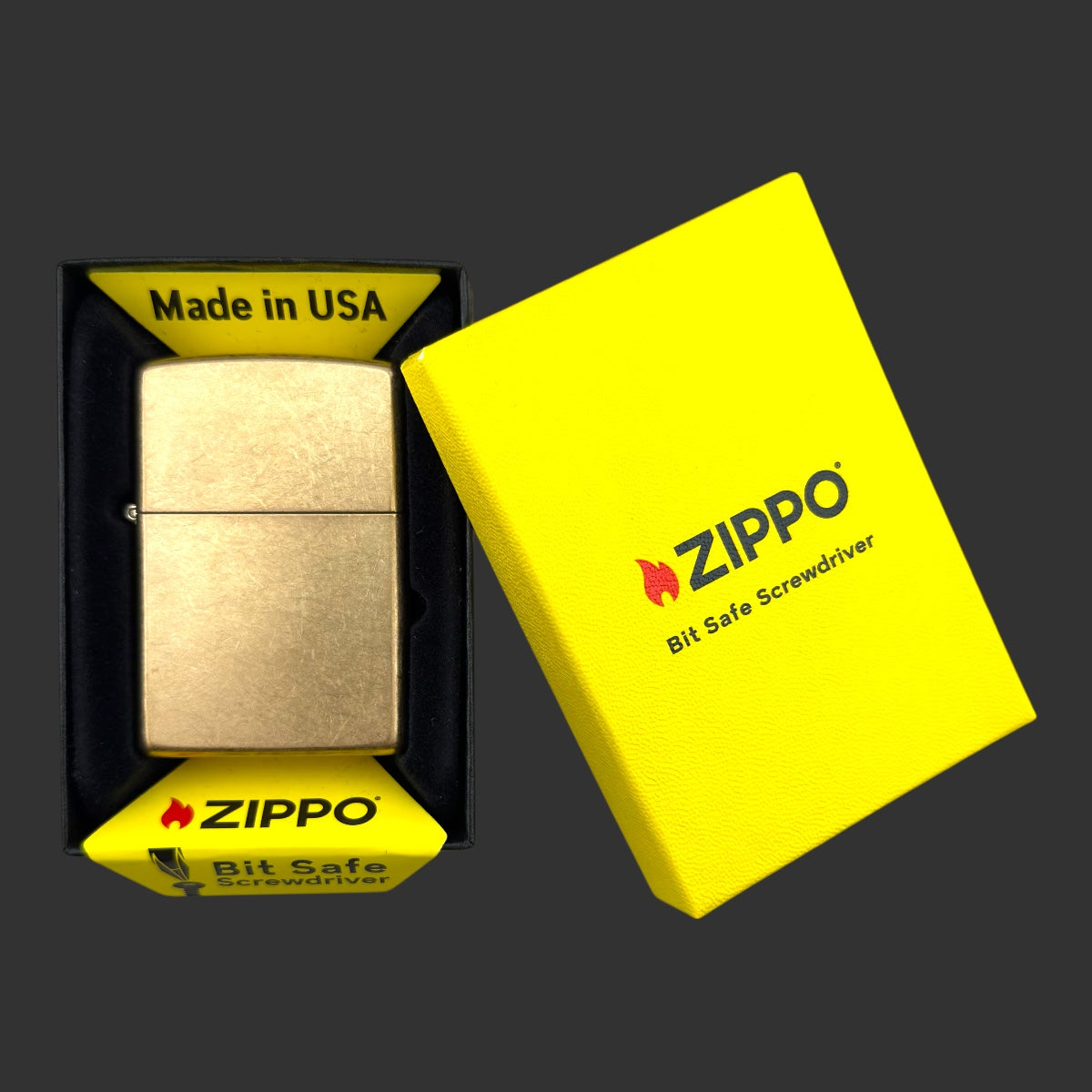 Zippo Tumbled Brass Bit Safe Screwdriver