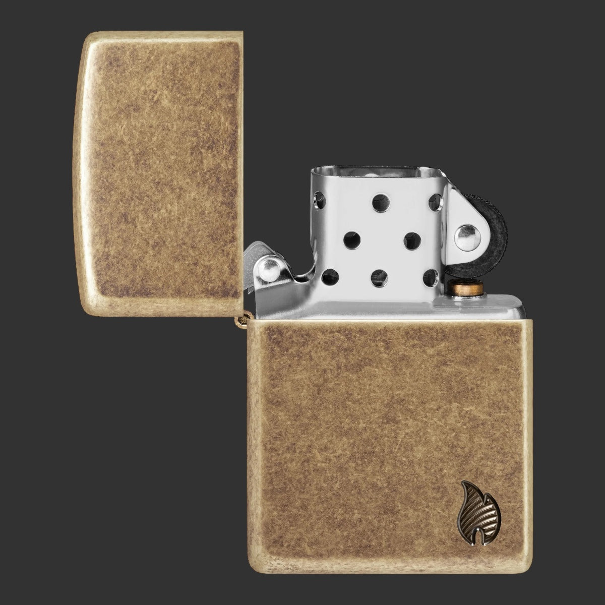 Zippo Lighter Armor® Antique Brass Flame Design