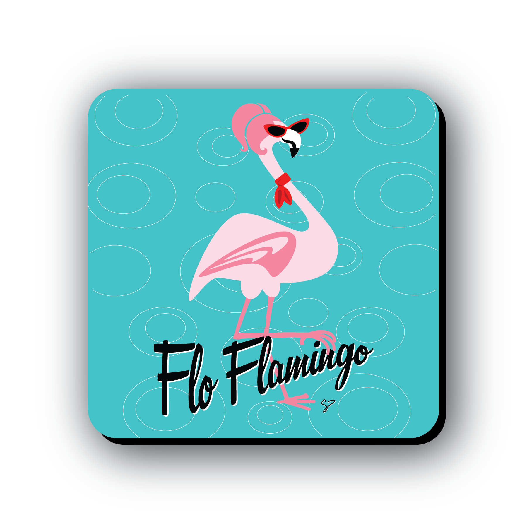 Riley's 66 Flo Flamingo Coaster
