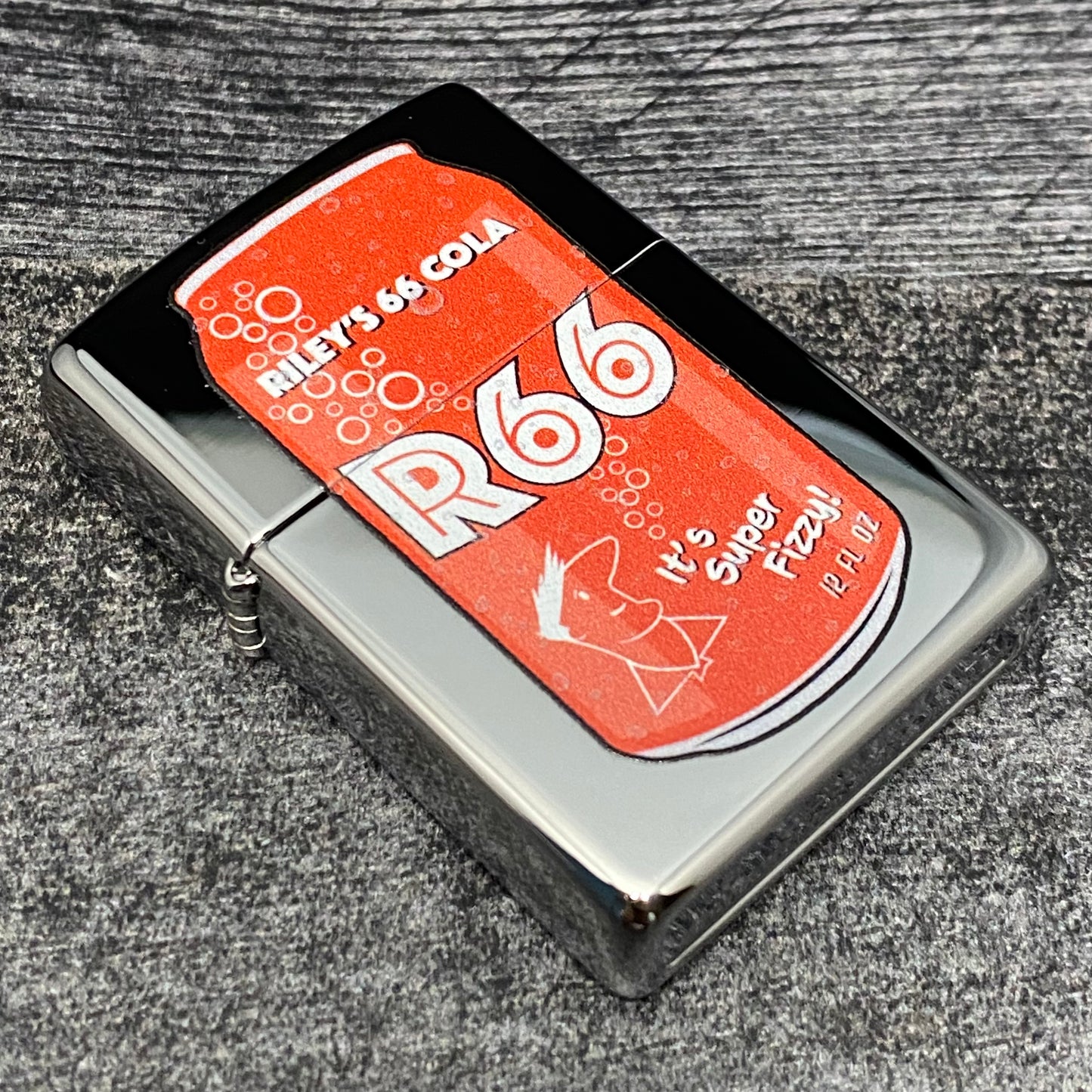 EXCLUSIVE - Riley's 66 Zippo Lighter - R66 Cola Can - High Polish Chrome
