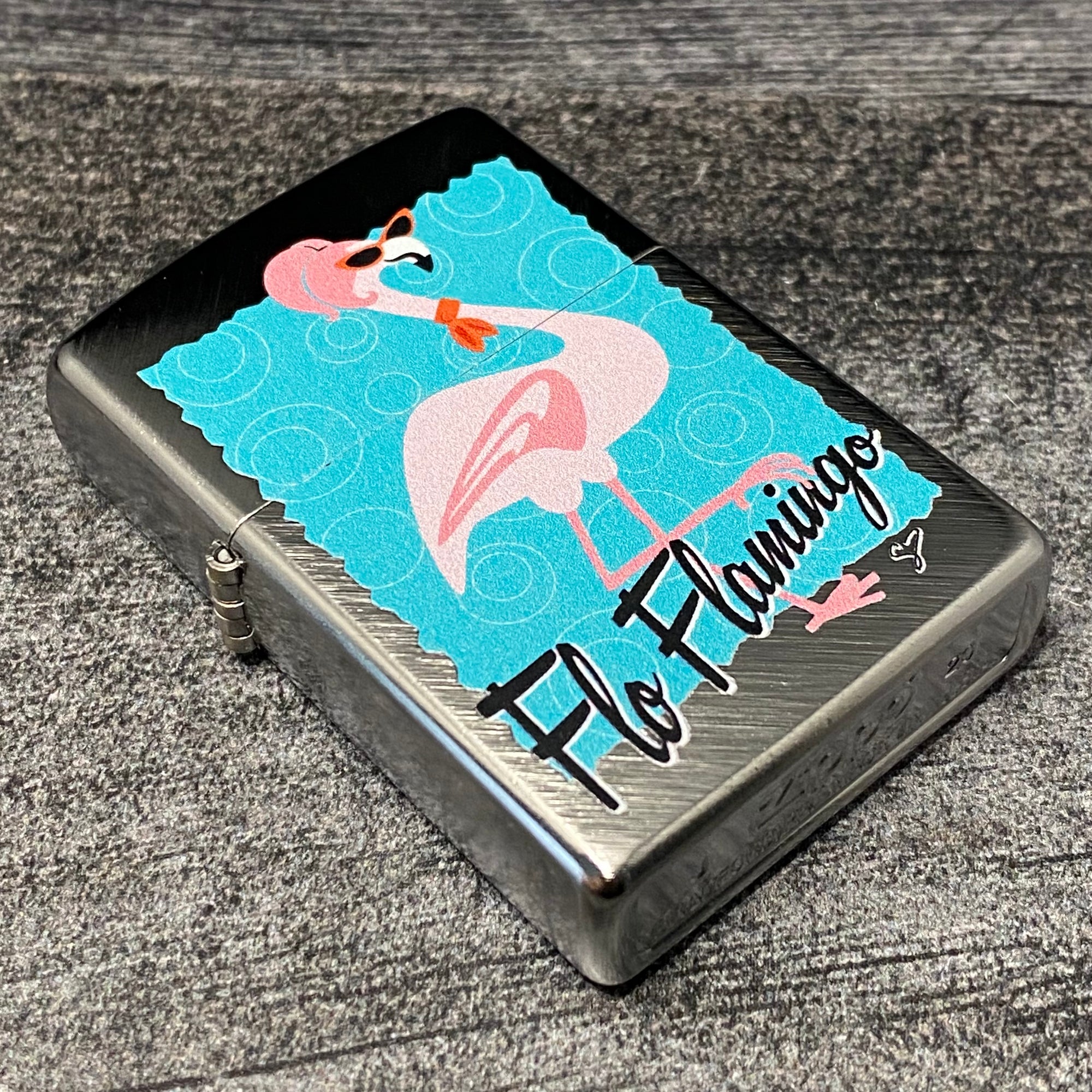 EXCLUSIVE - Riley's 66 Zippo Lighter - Flo Flamingo - Herringbone Sweep