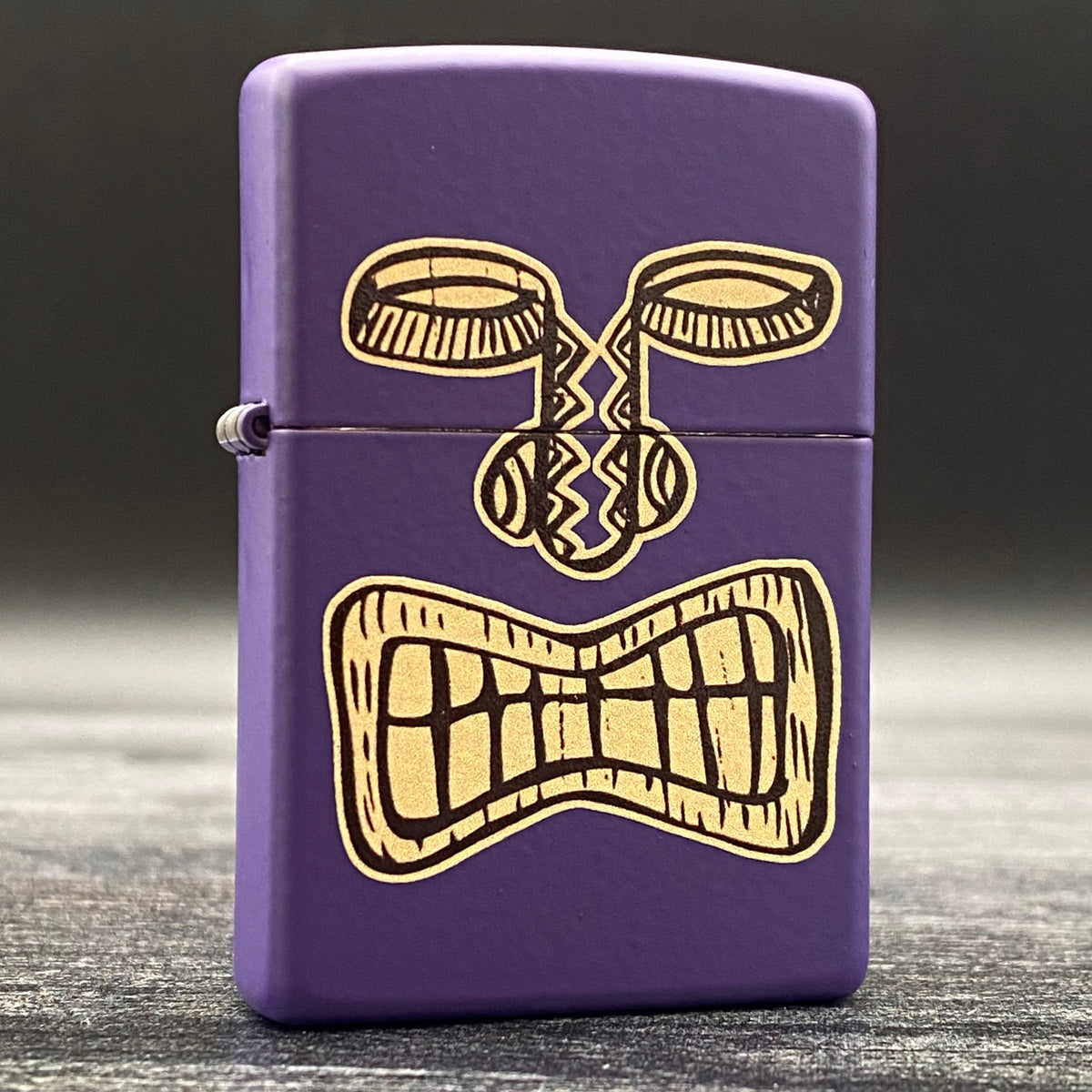 Zippo Lighter - Tiki Face - Purple Matte