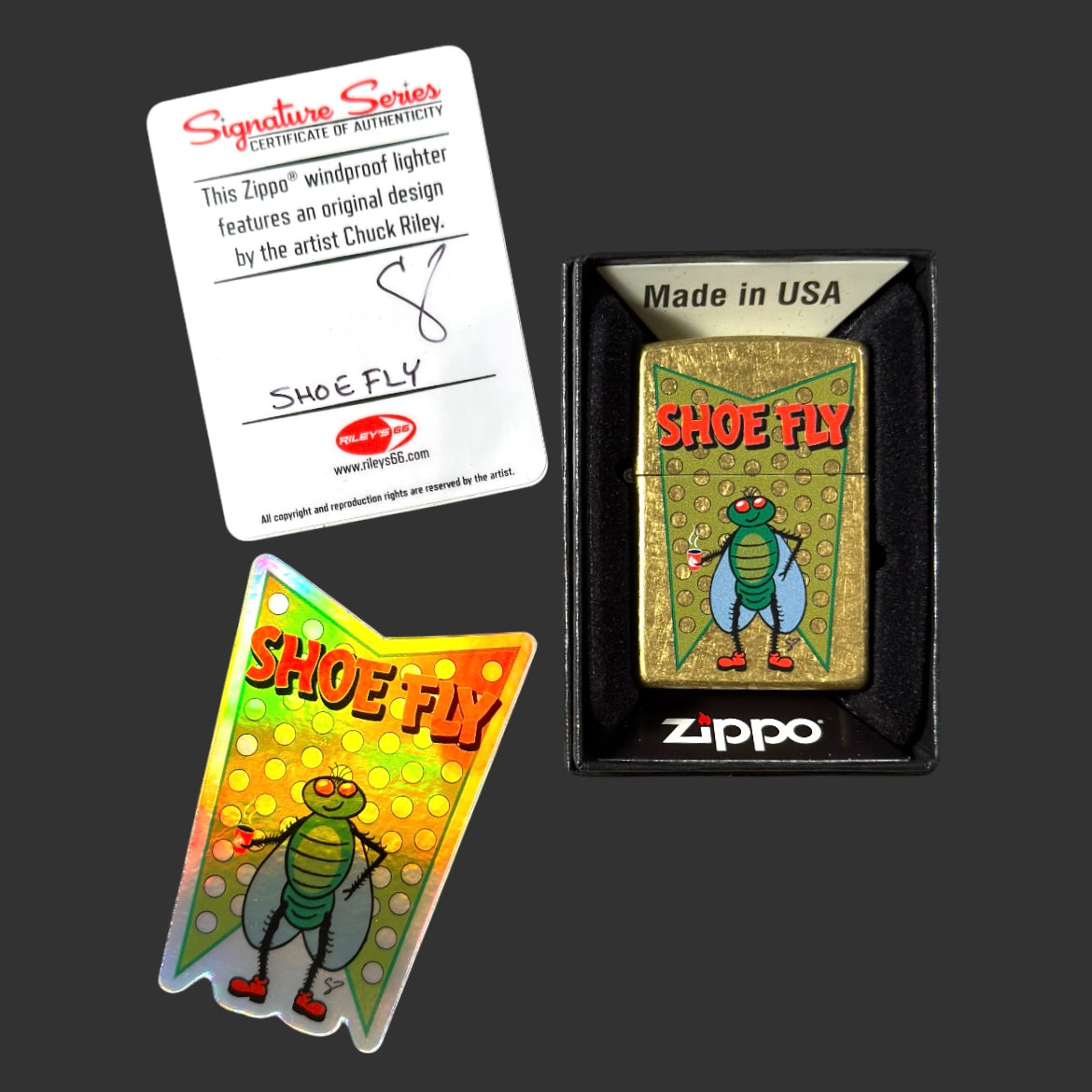 Original Riley's 66 Shoe Fly Zippo Lighter