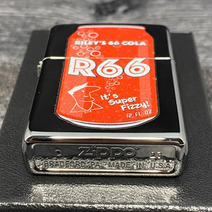 Exclusive - Riley's 66 Zippo Lighter - R66 Cola Can - High Polish Chrome