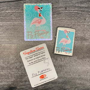 EXCLUSIVE - Riley's 66 Zippo Lighter - Flo Flamingo - Herringbone Sweep