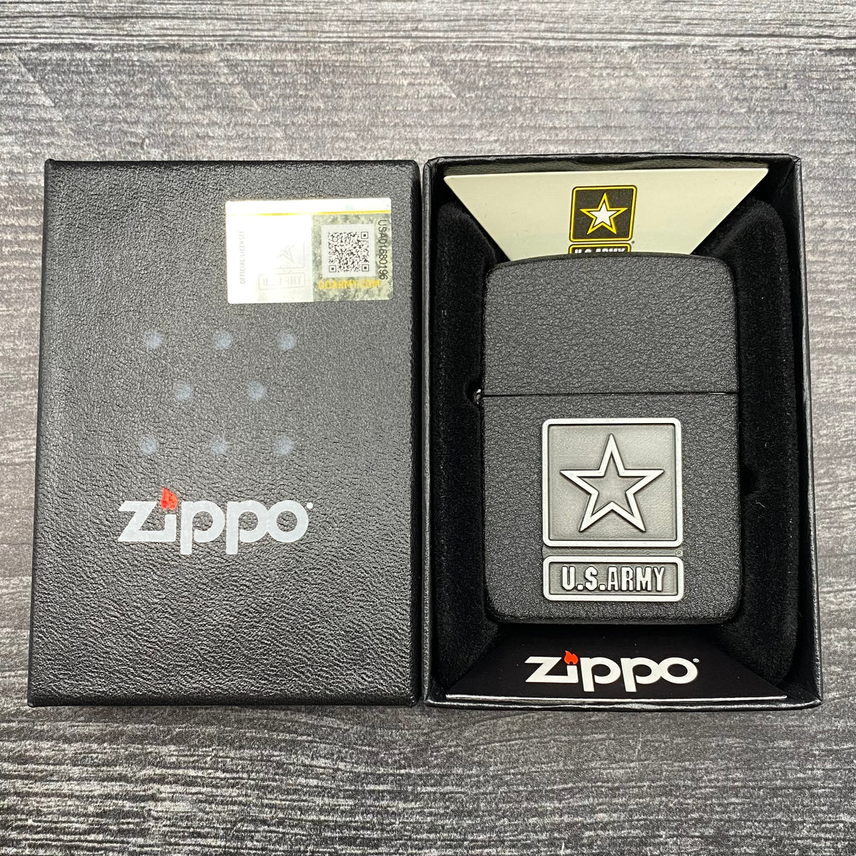 ZIPPO LIGHTER - U.S. Army - 1941 Replica - Black Crackle® - Riley's 66 LLC