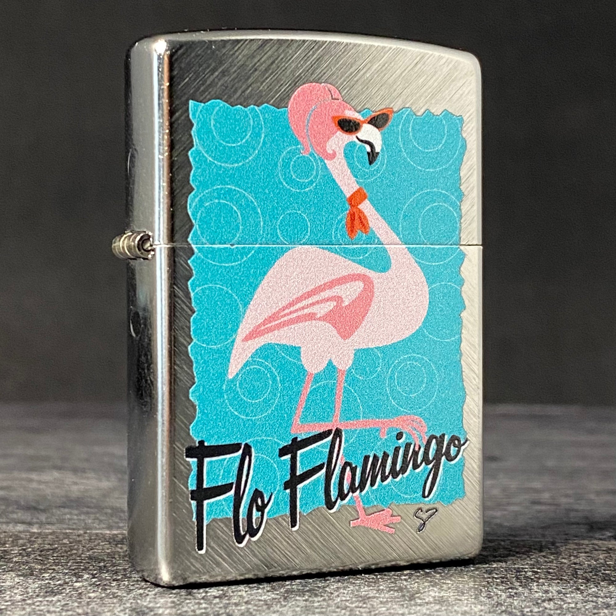 EXCLUSIVE - Riley's 66 Zippo Lighter - Flo Flamingo - Herringbone Sweep