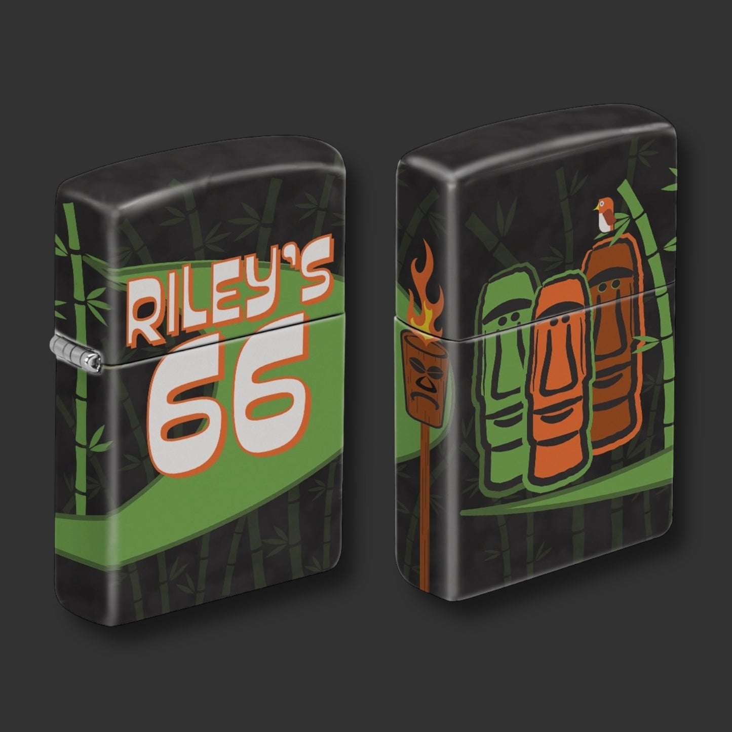 EXCLUSIVE - Riley's 66 Zippo Lighter - Tiki Logo - 540 Color