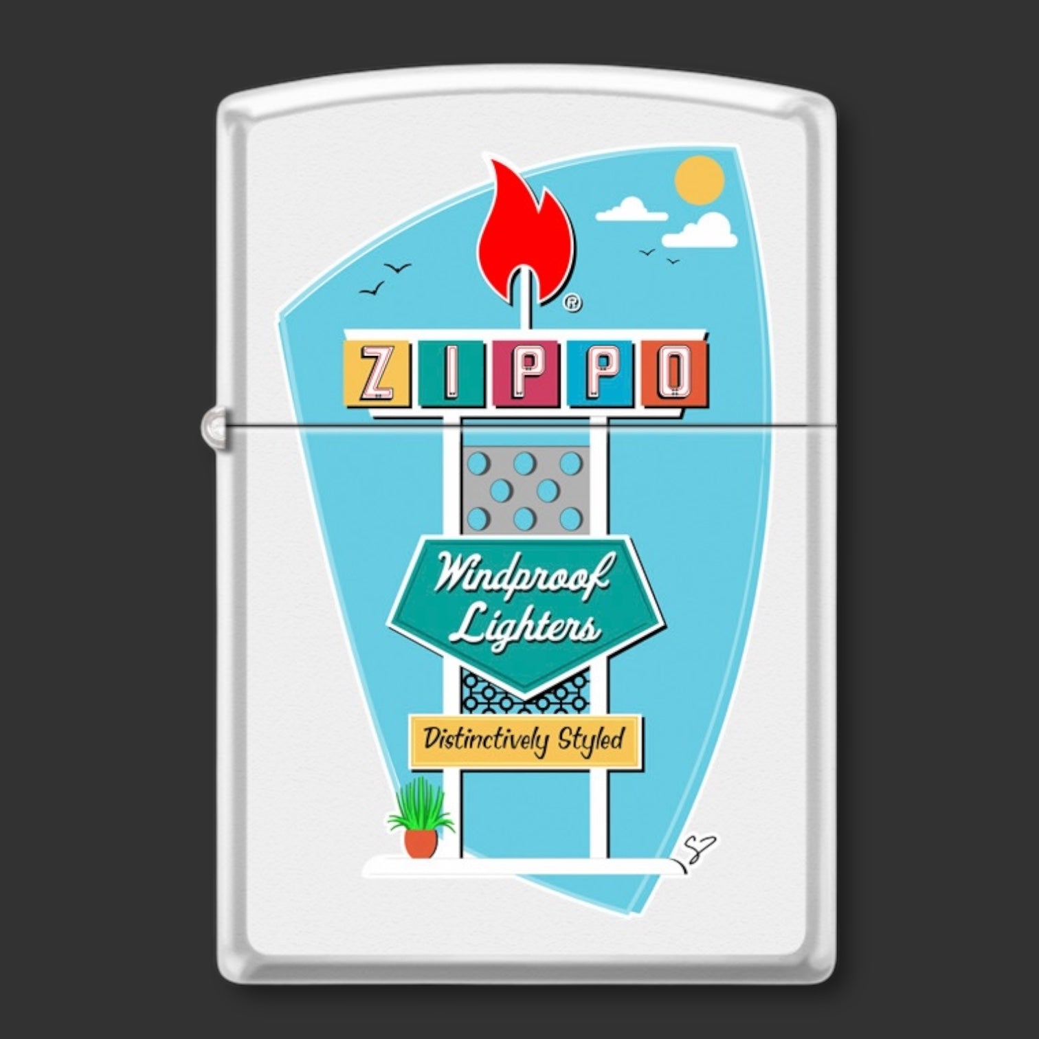 EXCLUSIVE - Riley's 66 Zippo Lighter - Retro Zippo Sign - White Matte