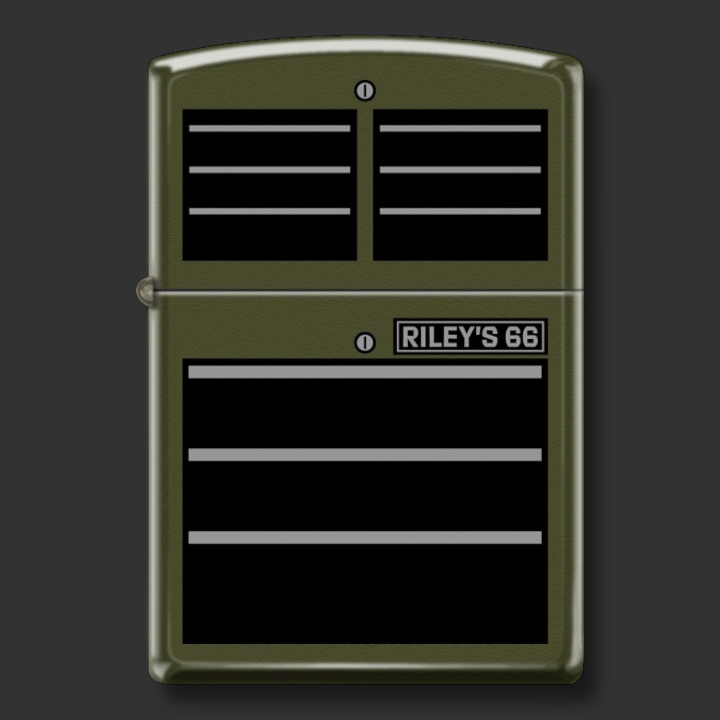EXCLUSIVE - Riley's 66 Zippo Lighter - Toolbox - Green Matte