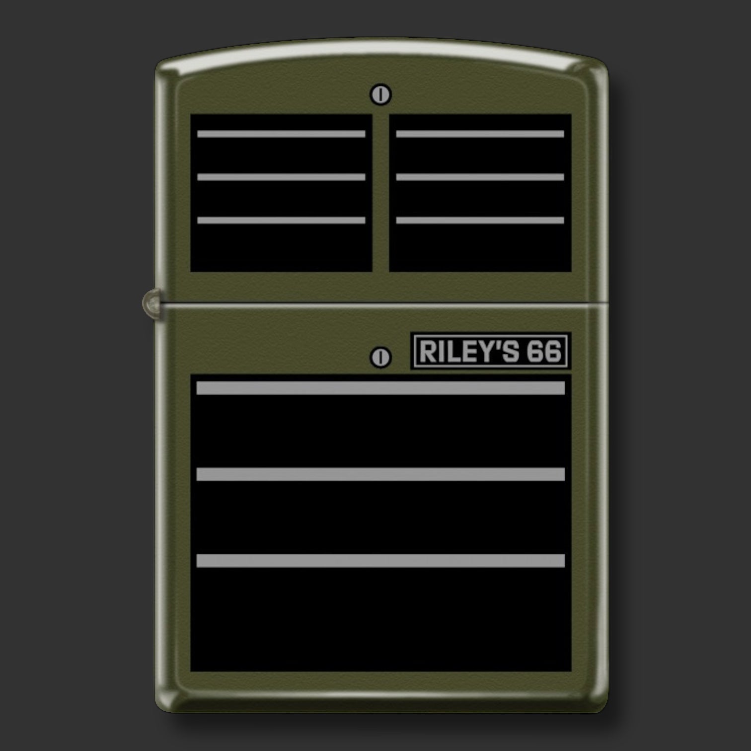 EXCLUSIVE - Riley's 66 Zippo Lighter - Toolbox - Green Matte