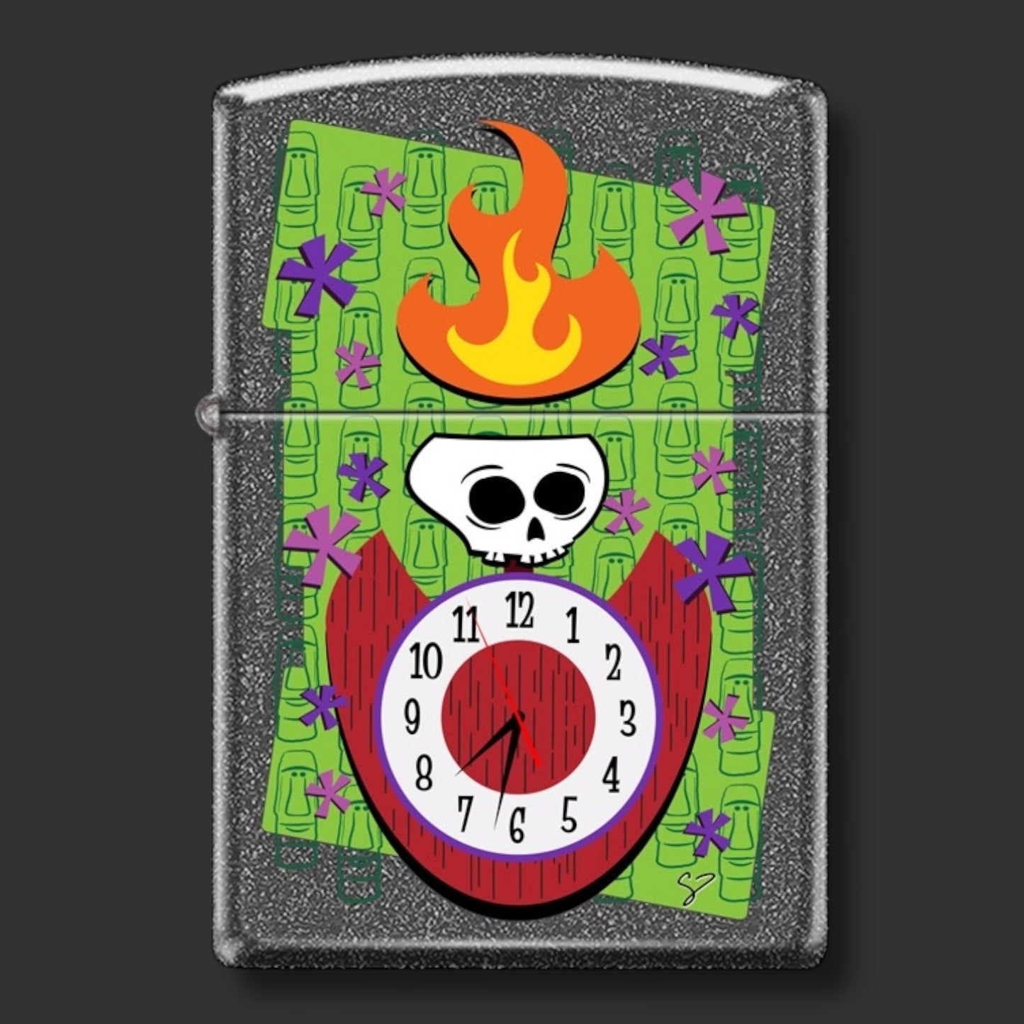 EXCLUSIVE - Riley's 66 Zippo Lighter - Tiki Time - Iron Stone