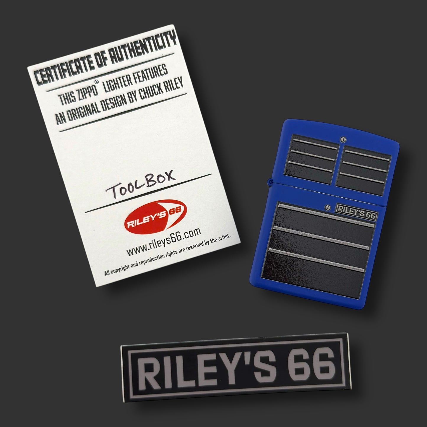 EXCLUSIVE - Riley's 66 Zippo Lighter - Toolbox - Royal Blue